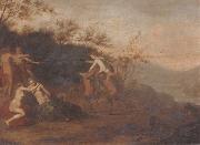 unknow artist An open landscape with nymphs and satyrs oil painting reproduction